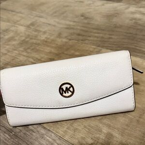 Michael Kors Ivory Leather Wallet with Gold Logo